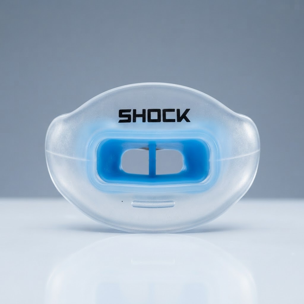 Shock Doctor Max AirFlow Football Mouthguard – Clear/Blue
