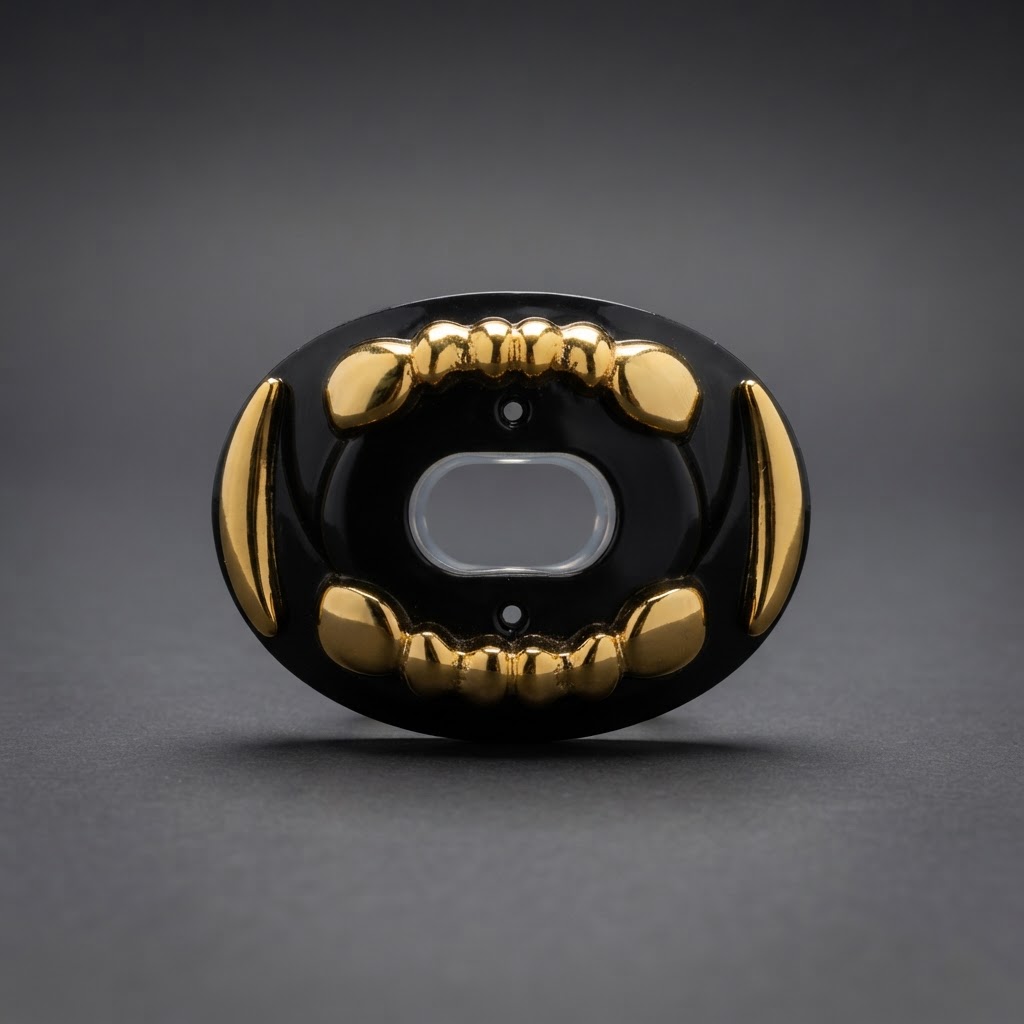     Shock Doctor Max AirFlow 3D Chain Jewel Mouthguard — Black/Gold 