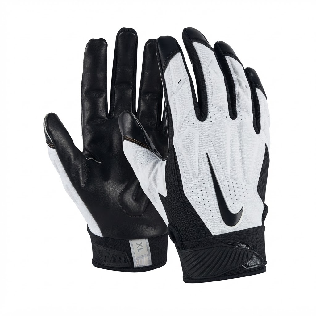 Nike D-Tack 6.0 Football Lineman Gloves Black and white 