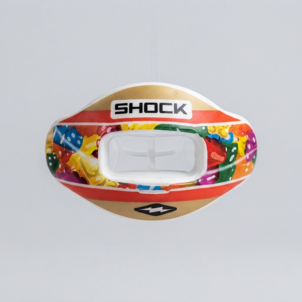 Multi Print Gold/Gummies Max AirFlow Football Mouthguard