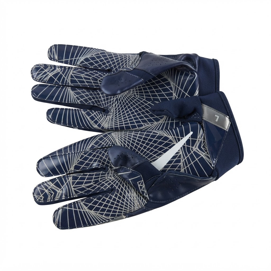 Nike Vapor Jet 4.0 football receiver gloves, College Navy/Chrome