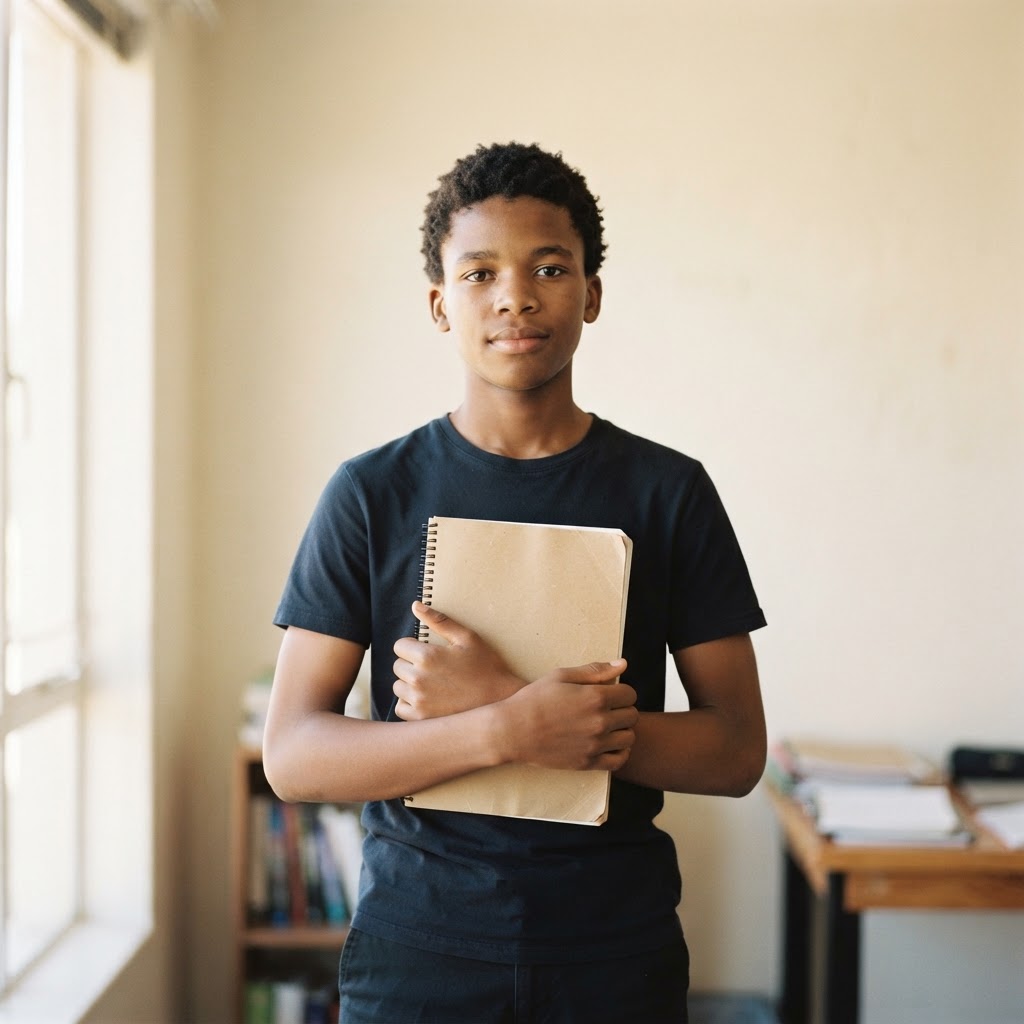 A learner celebrating a strong academic result