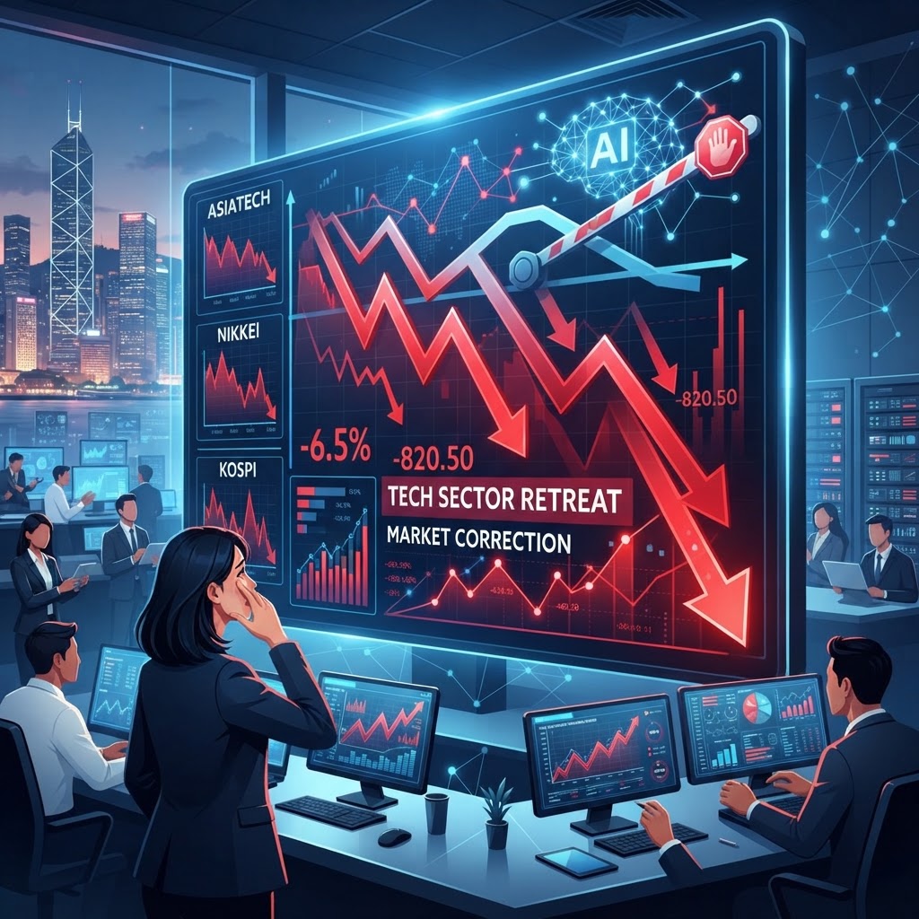 Asian Tech Stocks Slide After Industry Giants Advocate for AI Brake