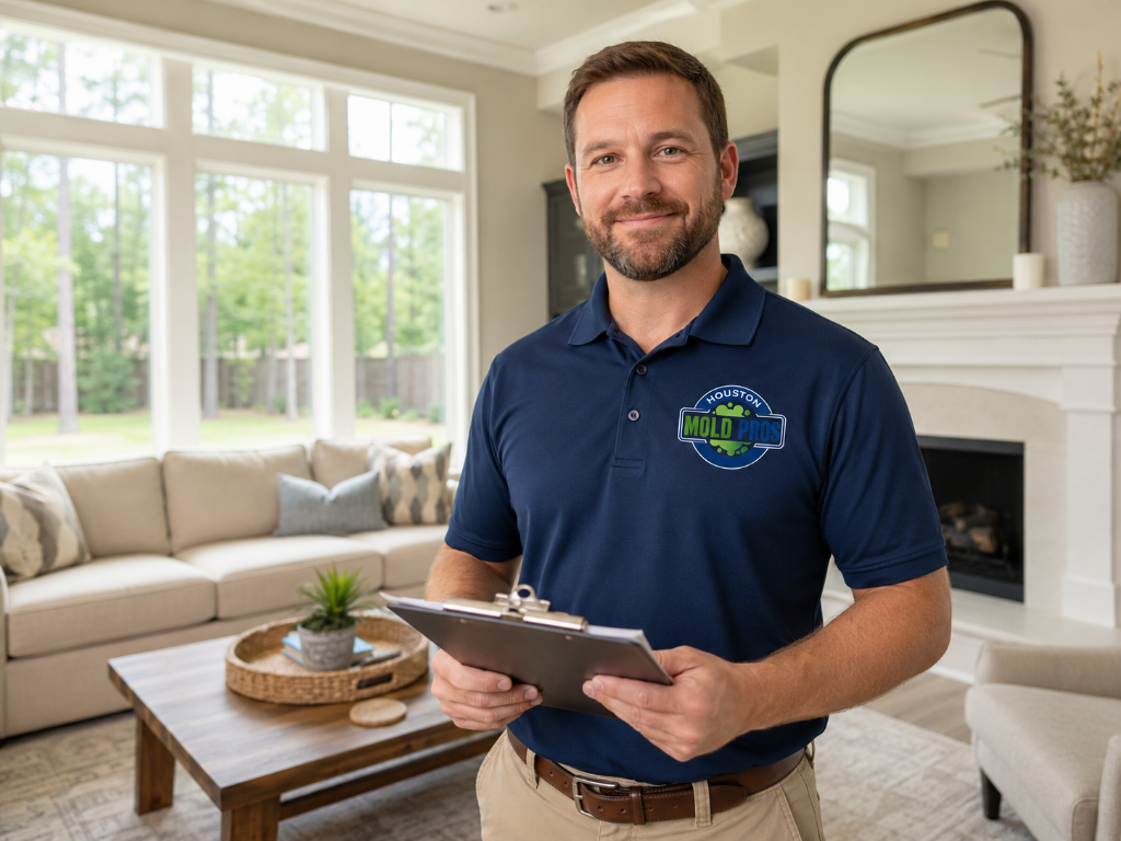 Professional mold inspection in a Houston home