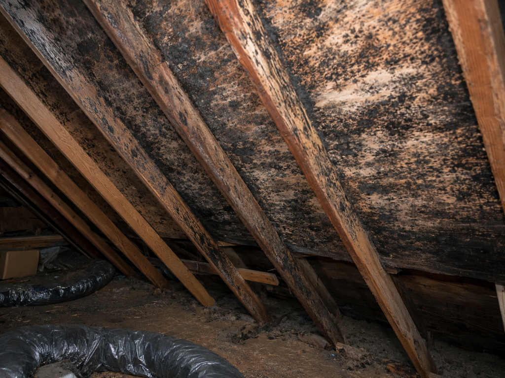 Before - Attic Mold Remediation
