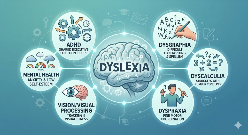 More Than Just Reading: Understanding What Co-Occurs with Dyslexia