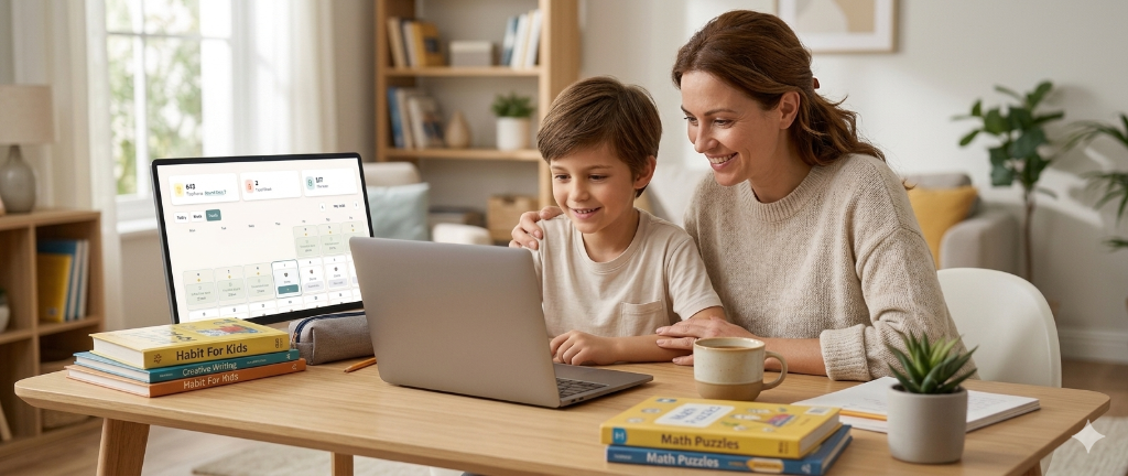 Family using Bilby on a flexible homeschool schedule