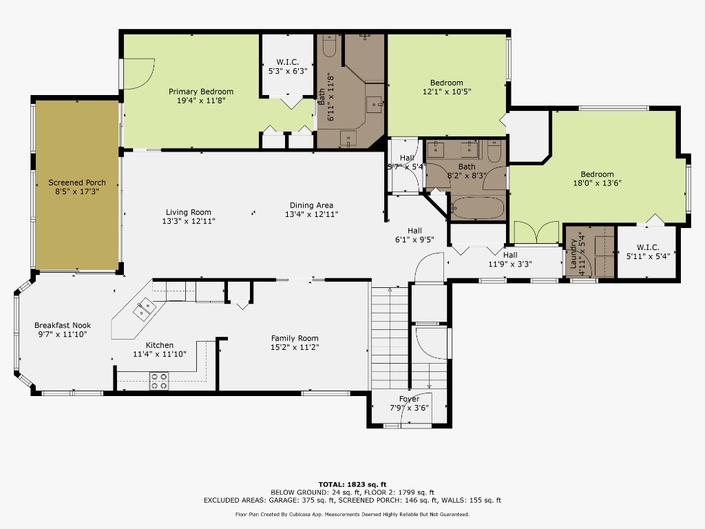 2nd Floor Plan with approximate dimensions