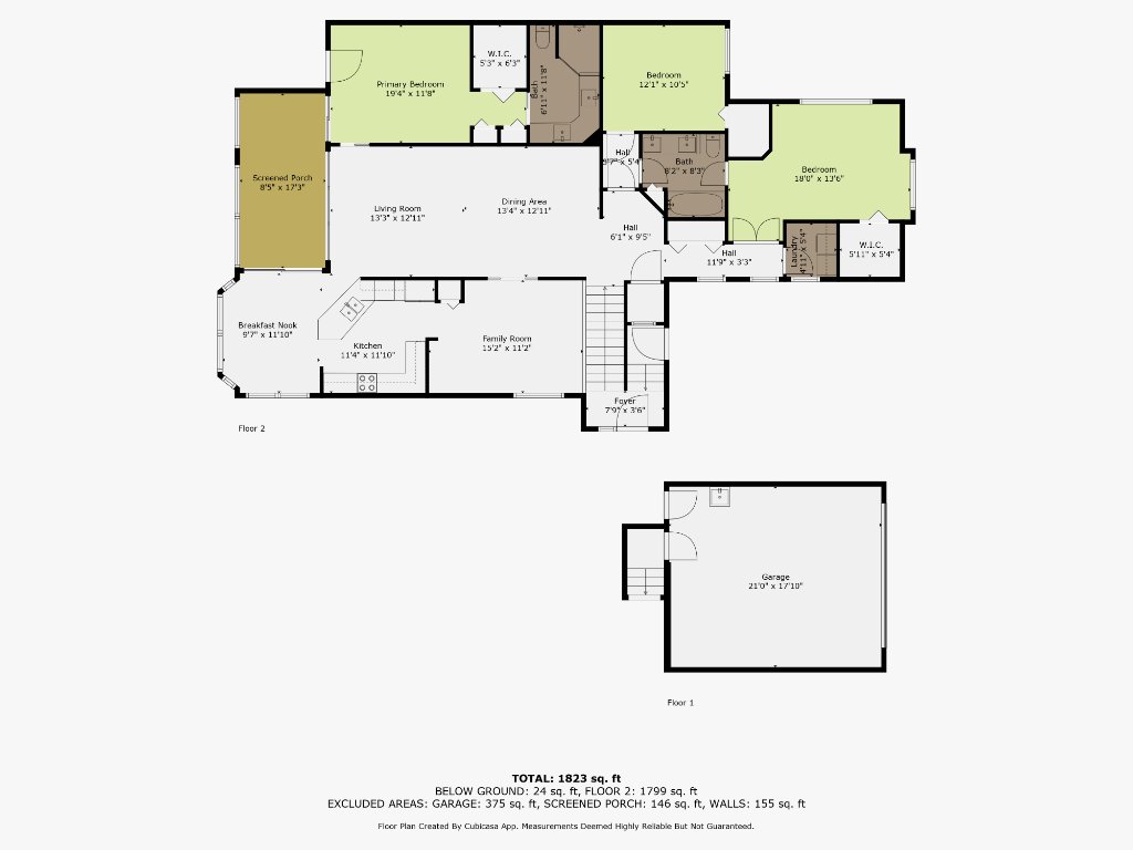 All Floors Plan with approximate dimensions