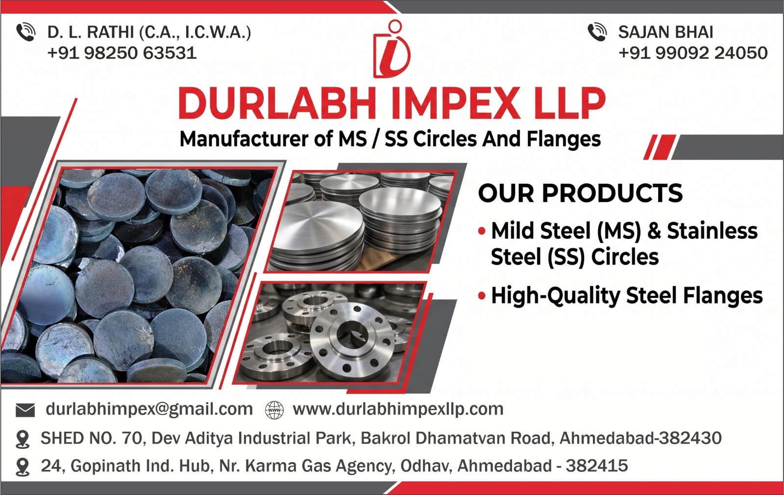 Durlabh Impex LLP - MS/SS Circles & Flanges