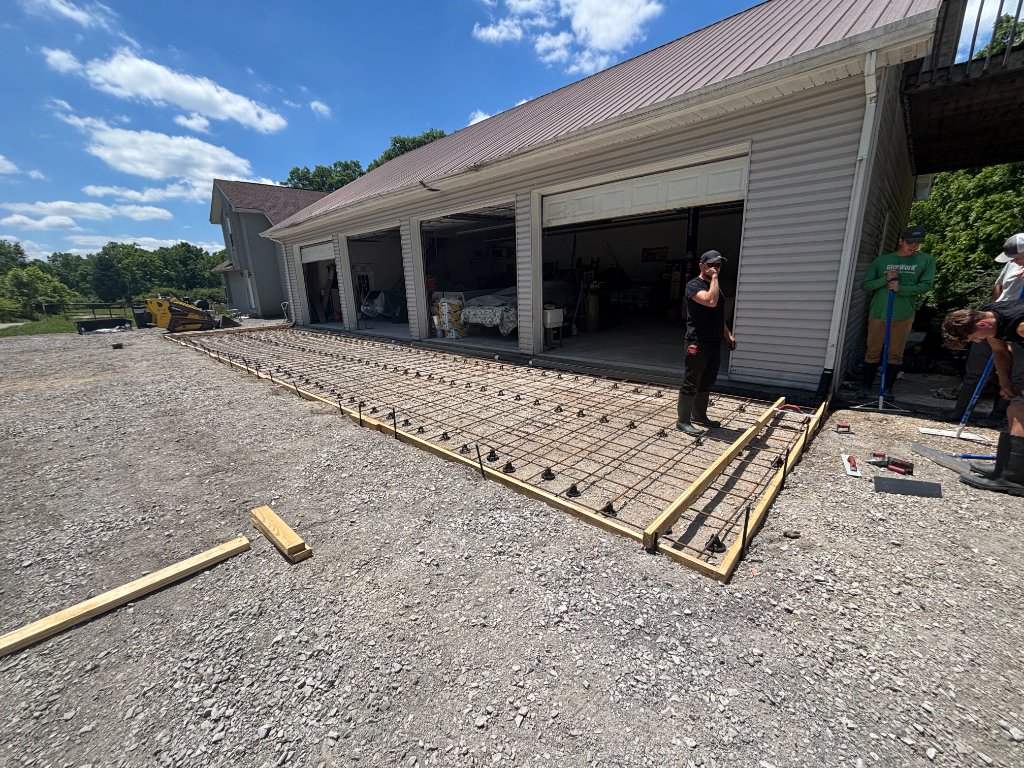 Concrete driveway pour