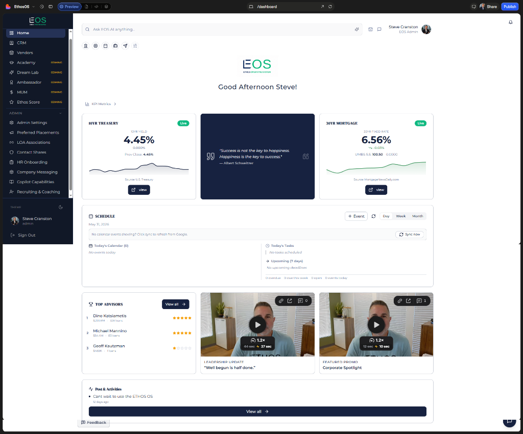 Ethos OS Dashboard