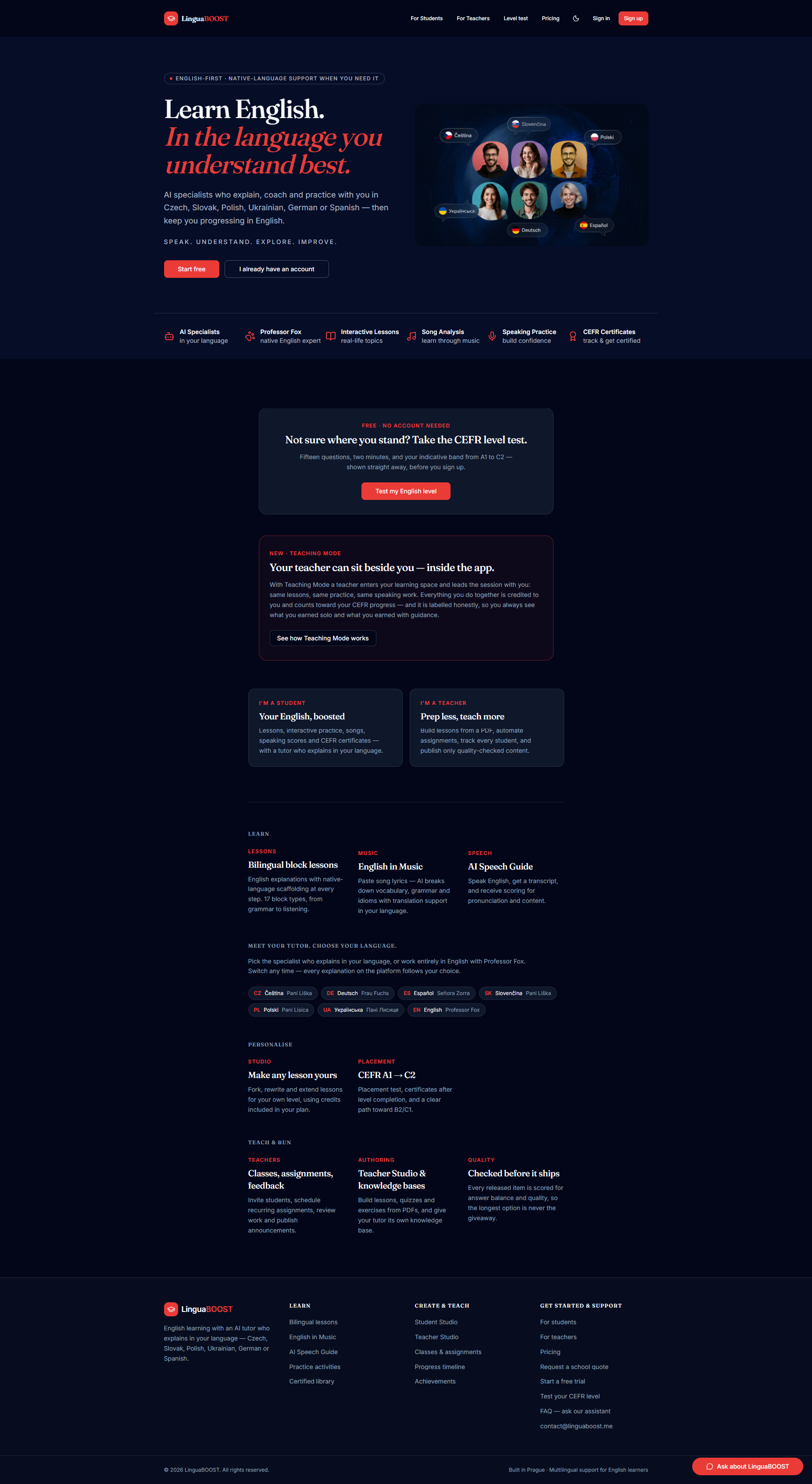LinguaBoost — Learn English in the language you understand best