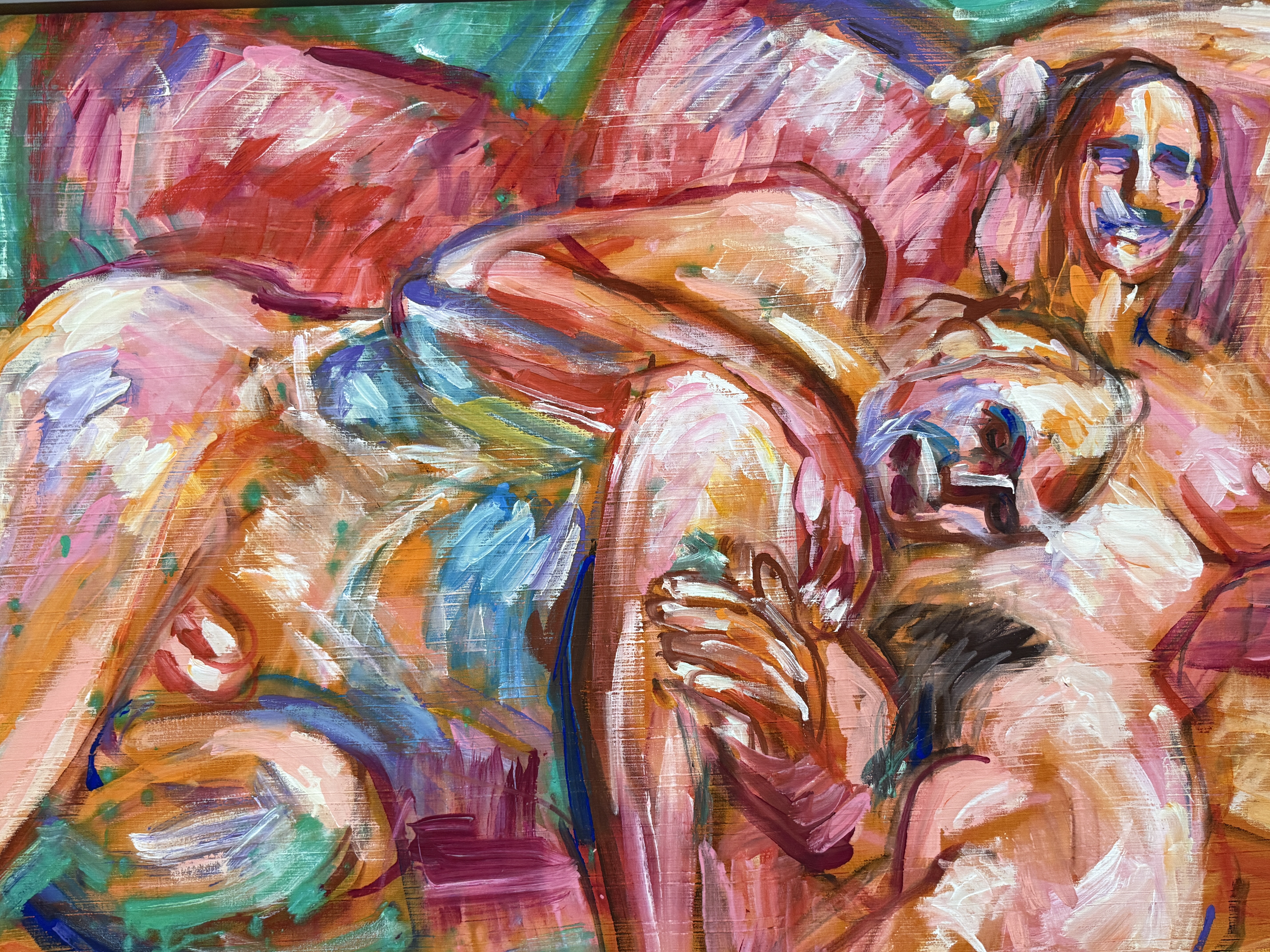 Unseen Embrace, painting by Olaug Vethal, Beyond the Visible exhibition, Spazju Kreattiv Valletta Malta