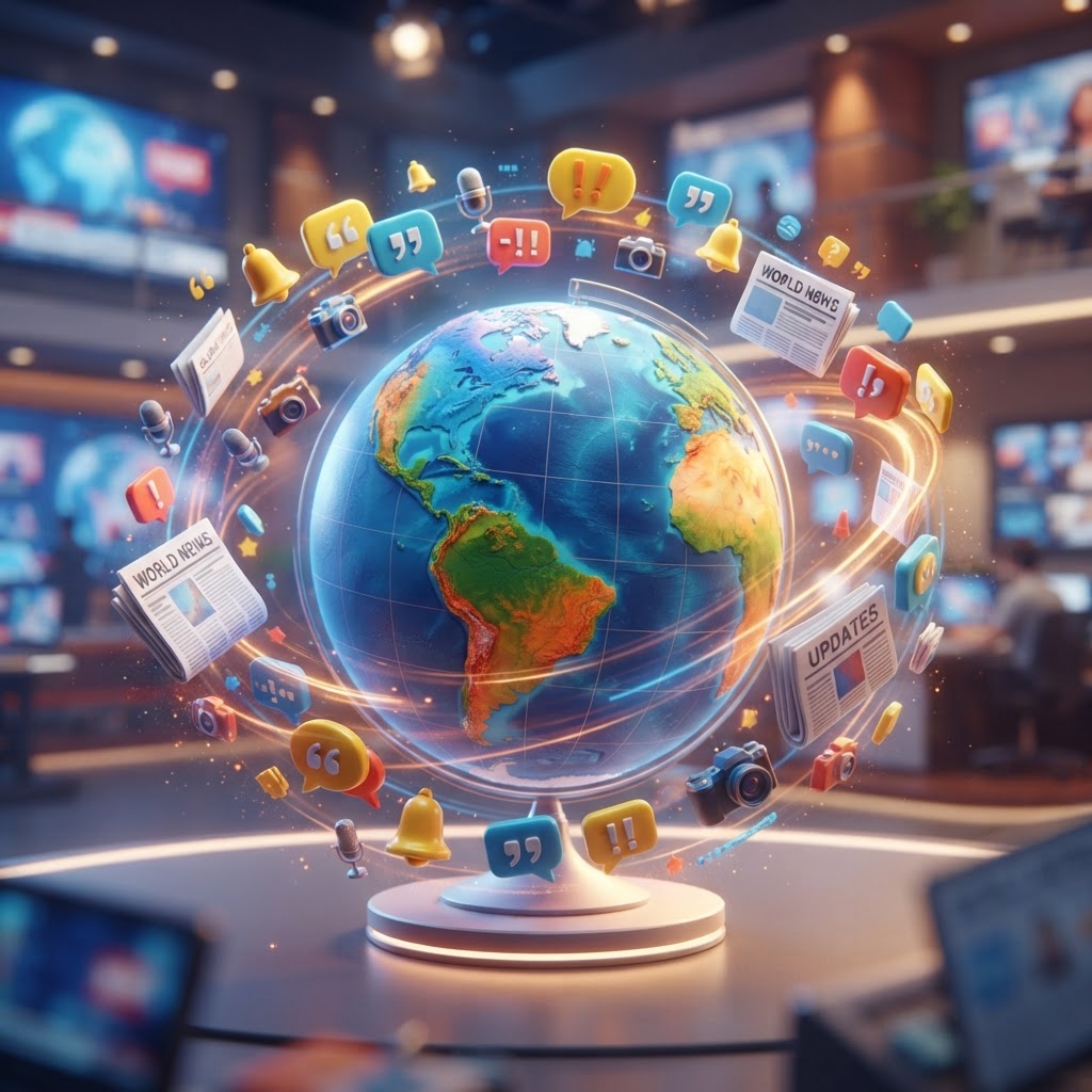 World news illustration