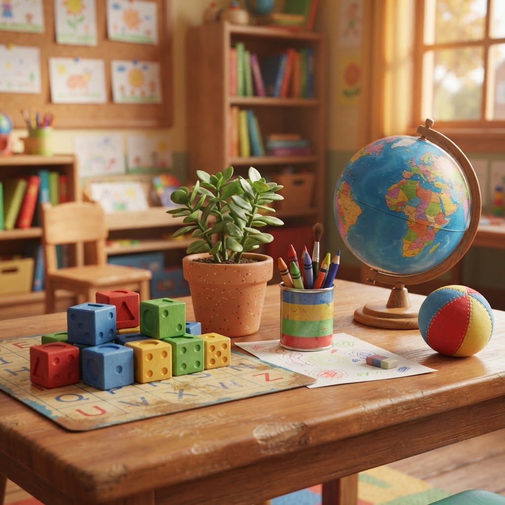 School vocabulary illustration