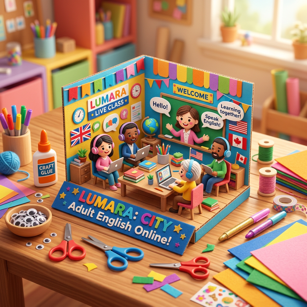 Handicraft: Adult English language learners learning online with LUMARA (Age 11-14) - Var 2