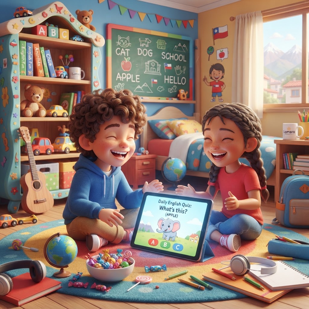 English Fun for Chilean Kids: Cartoons, Candy, and School Words!