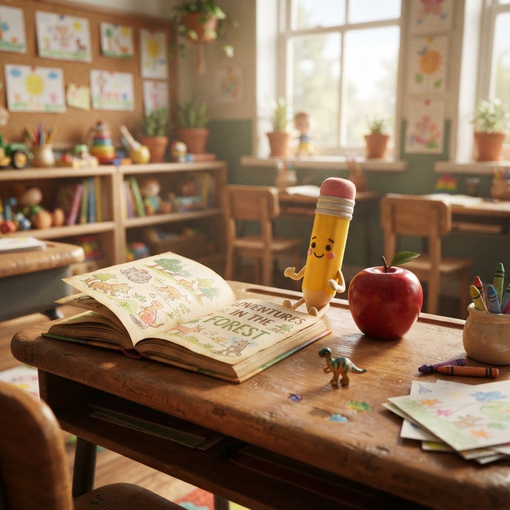 School vocabulary illustration