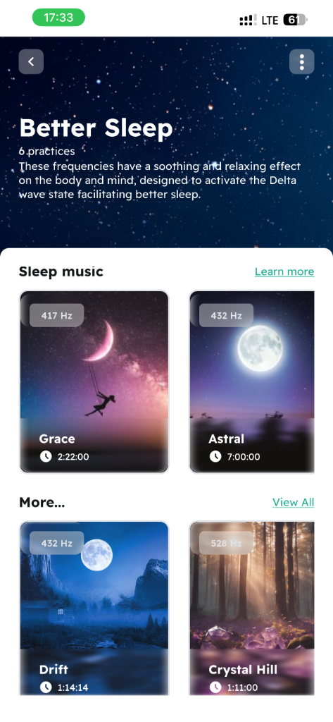 Better Sleep screen