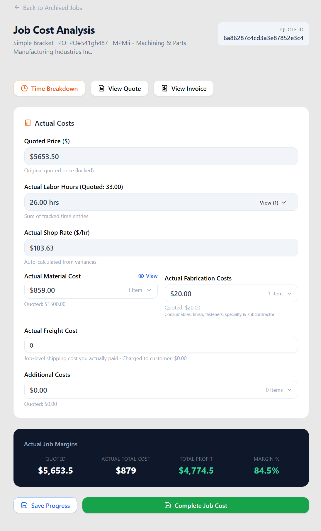Job Costing