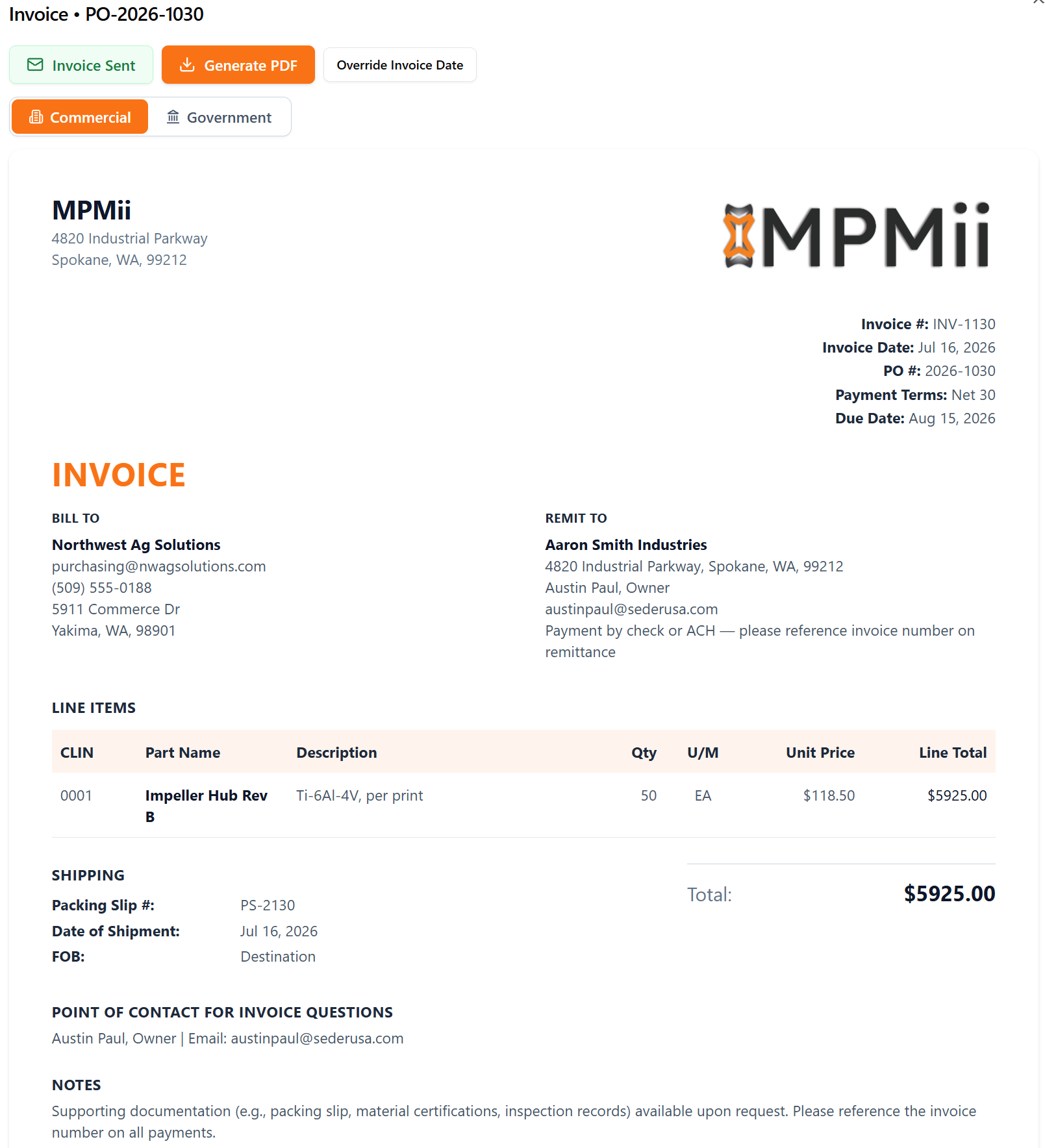 Invoicing