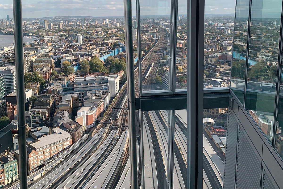 View across London from the office floor at The Shard