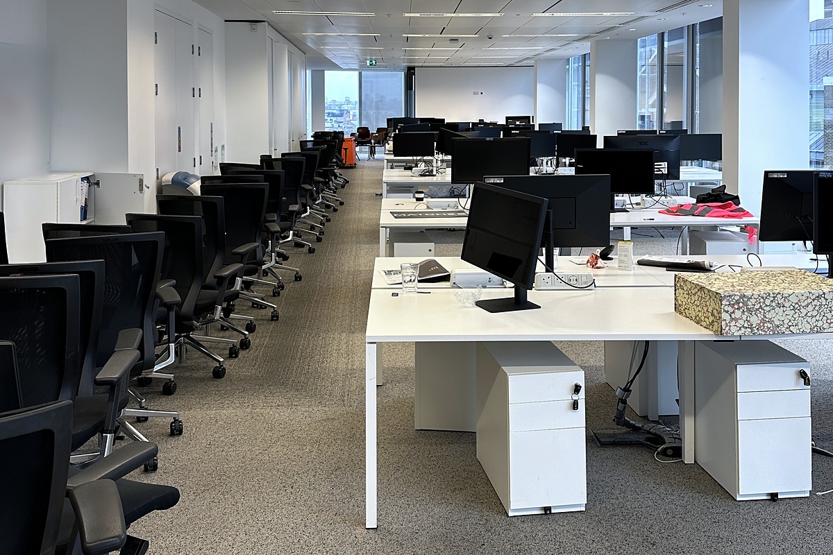 Office floor at The Shard before clearance