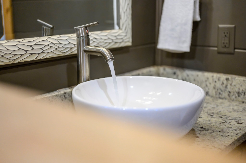 Bathroom - Showerhead with Gray Tile