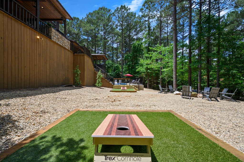 Cornhole Court - Trex Cornhole in Gravel Yard