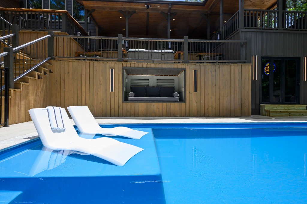 Pool - Lounge Chairs & Lodge View