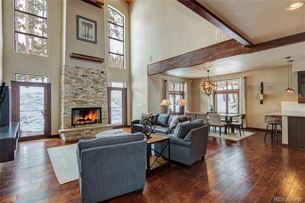 Great Room - Stone Fireplace & Living Area