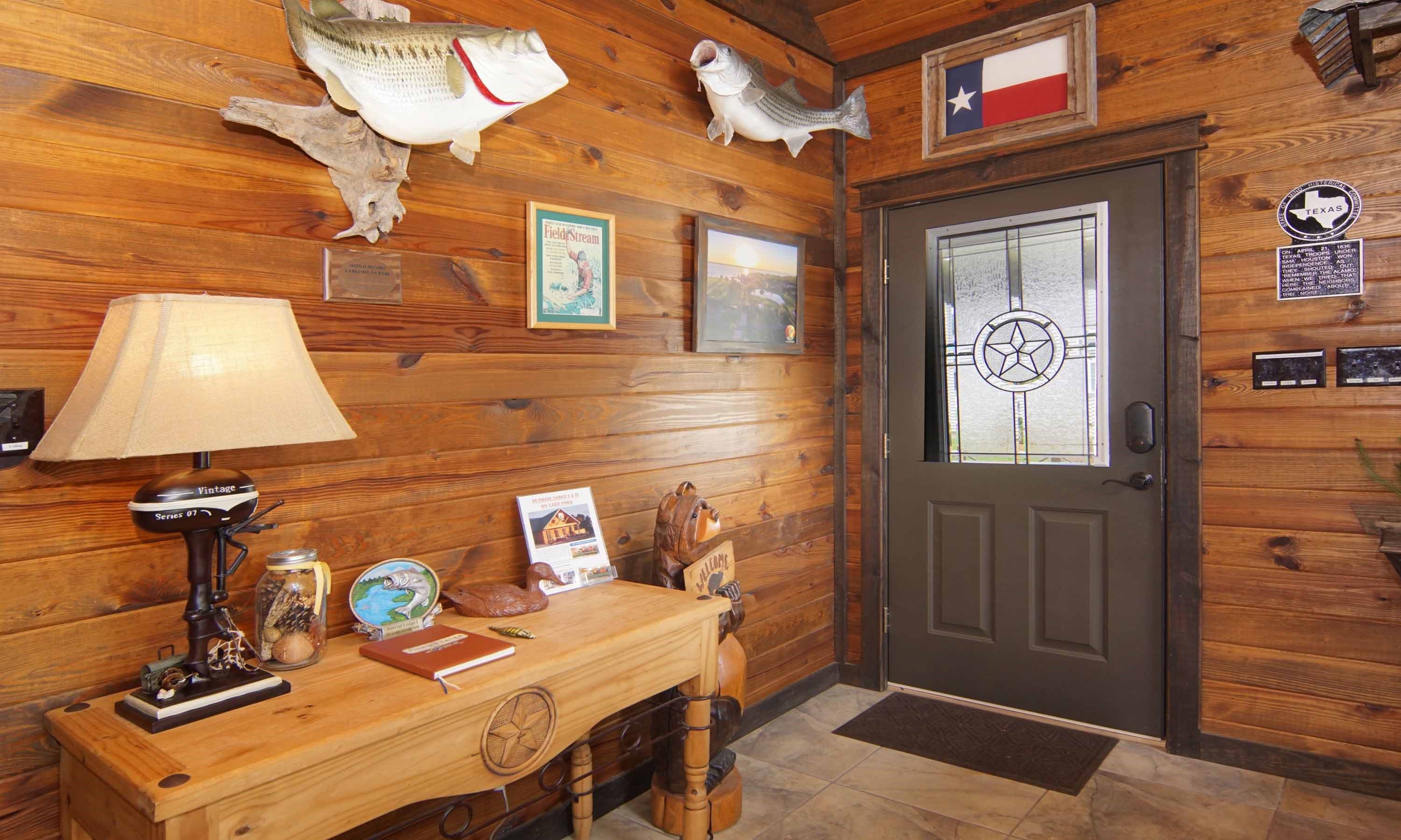 Entry - Rustic Foyer with Fish Mounts