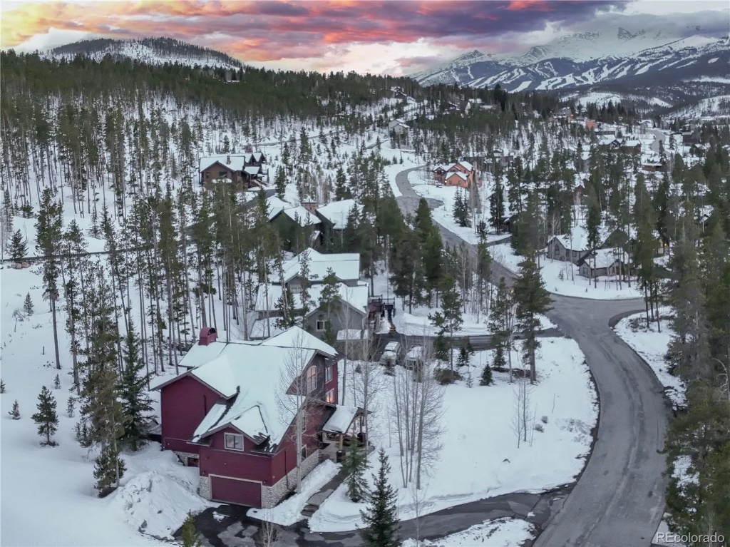 Aerial View - Neighborhood & Ski Mountain