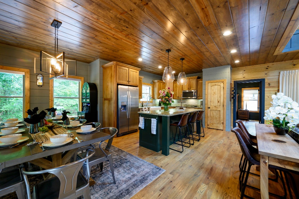 Dining Room - Set Table with Forest Views