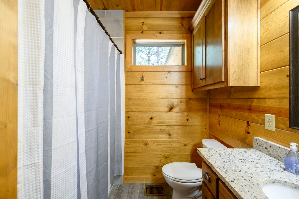 Bathroom - Wood Walls & Walk-In Shower