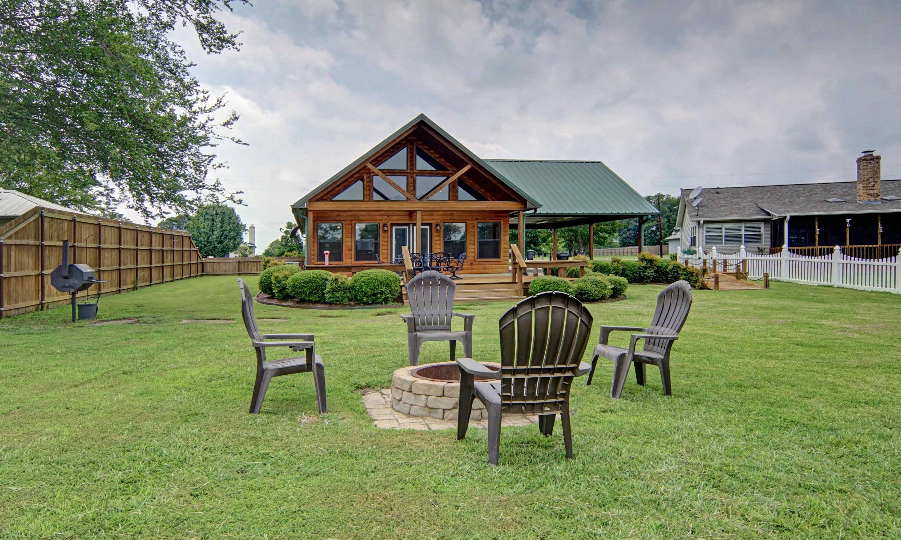 Backyard - Fire Pit & Lodge View
