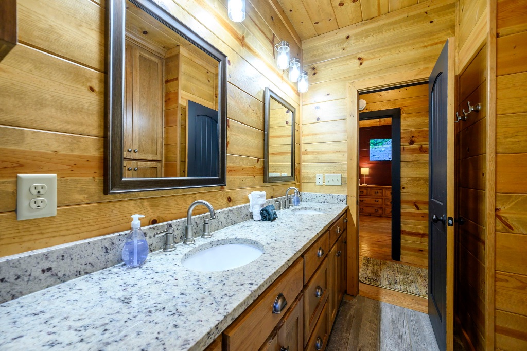 Bathroom - Double Vanity & Bedroom View