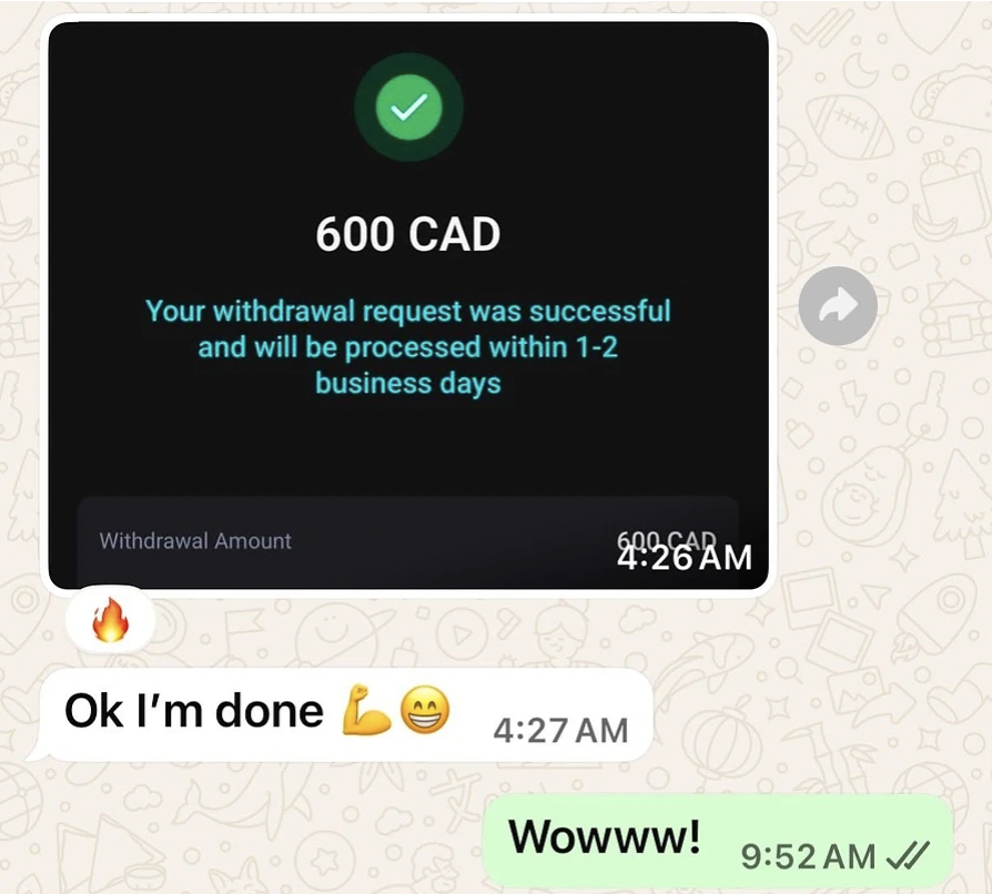 $600 withdrawn