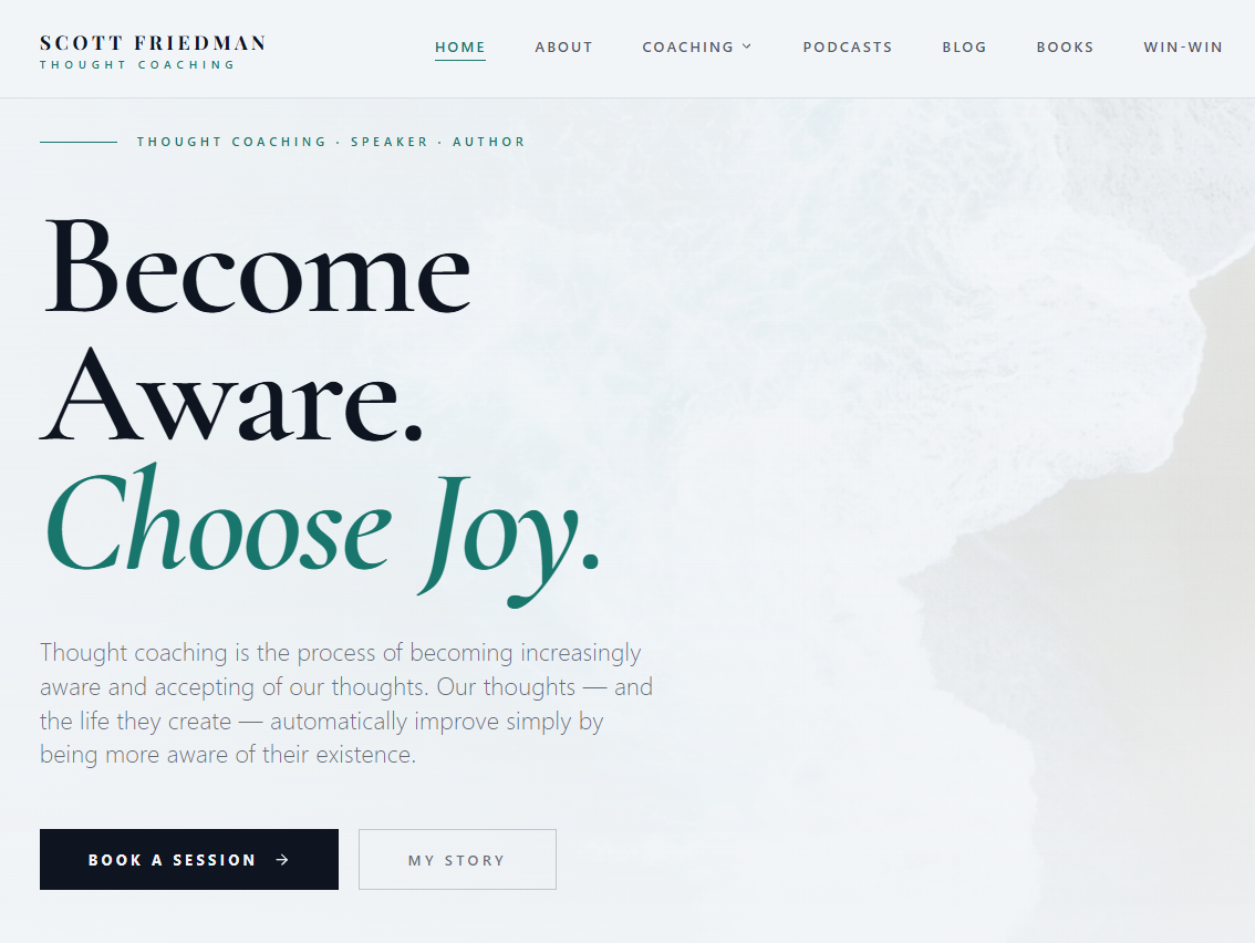 Thought Coaching by Scott website