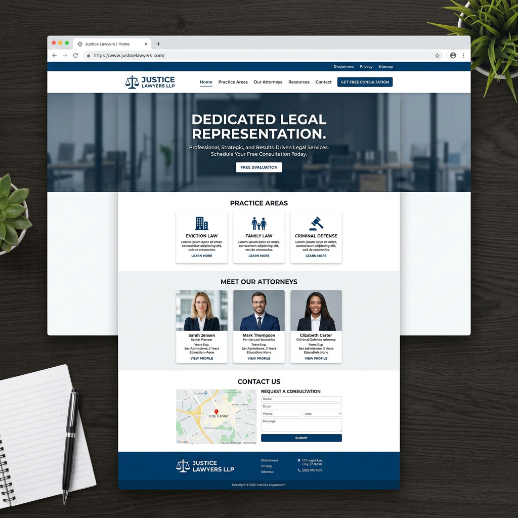 After — modern mobile-first legal services website redesign