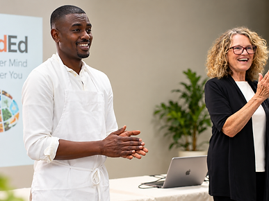 Reframing the Brain educators leading a hands-on food and brain-health session.