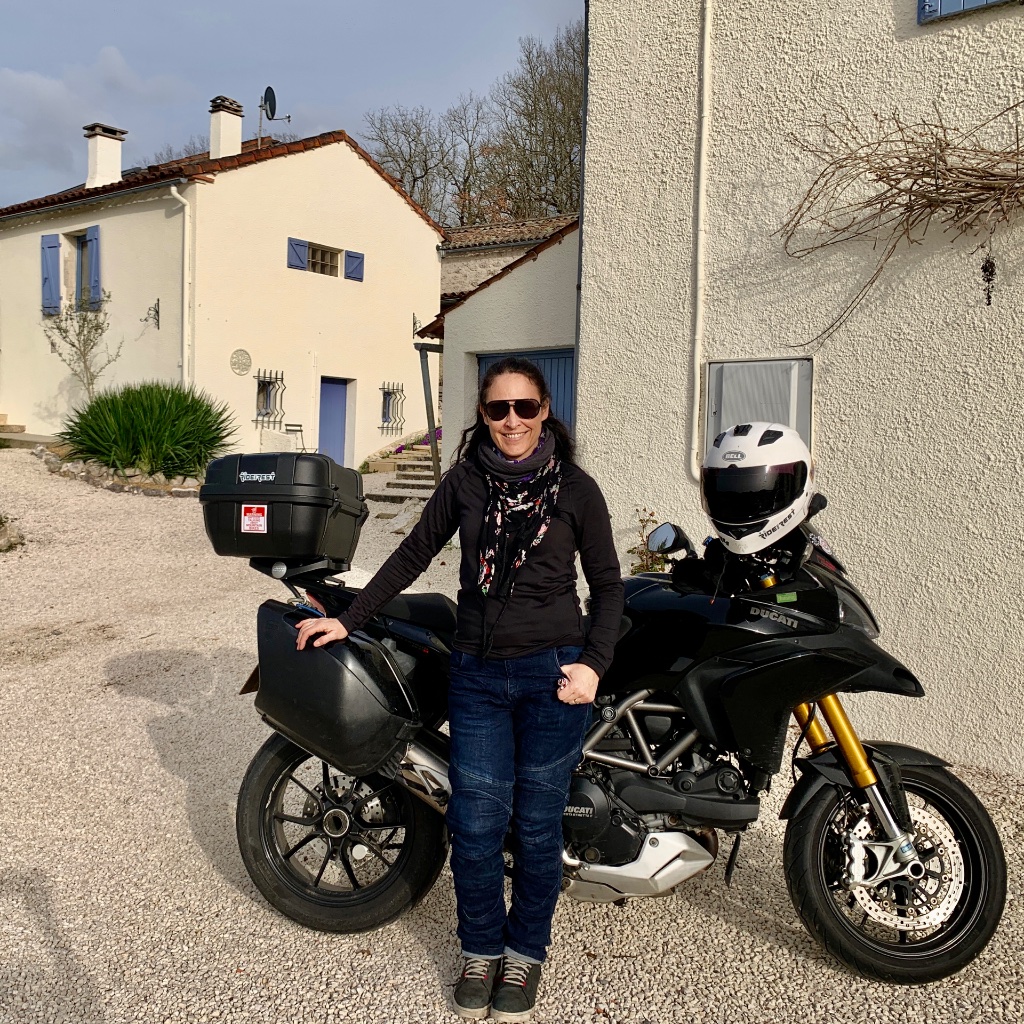 Ducati Multistrada — morning departure from rural France