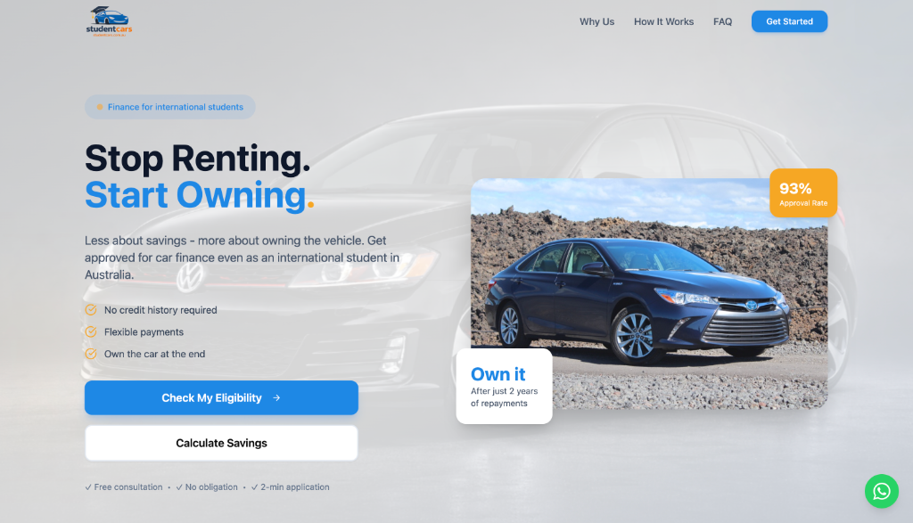 Student Cars website — built by Northbridge Technologies