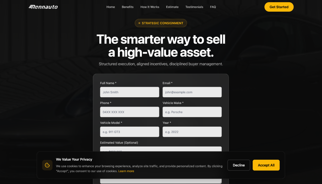 Rennauto website — built by Northbridge Technologies