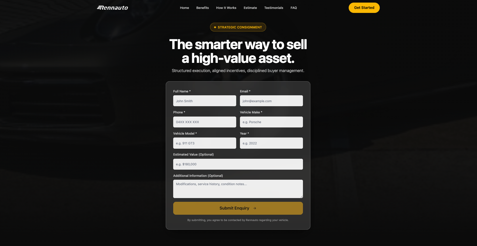 Rennauto Consignment website built by Northbridge Technologies