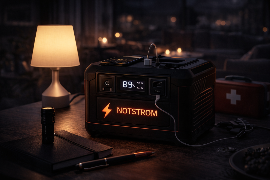Notstrom Backup-System in der Nacht