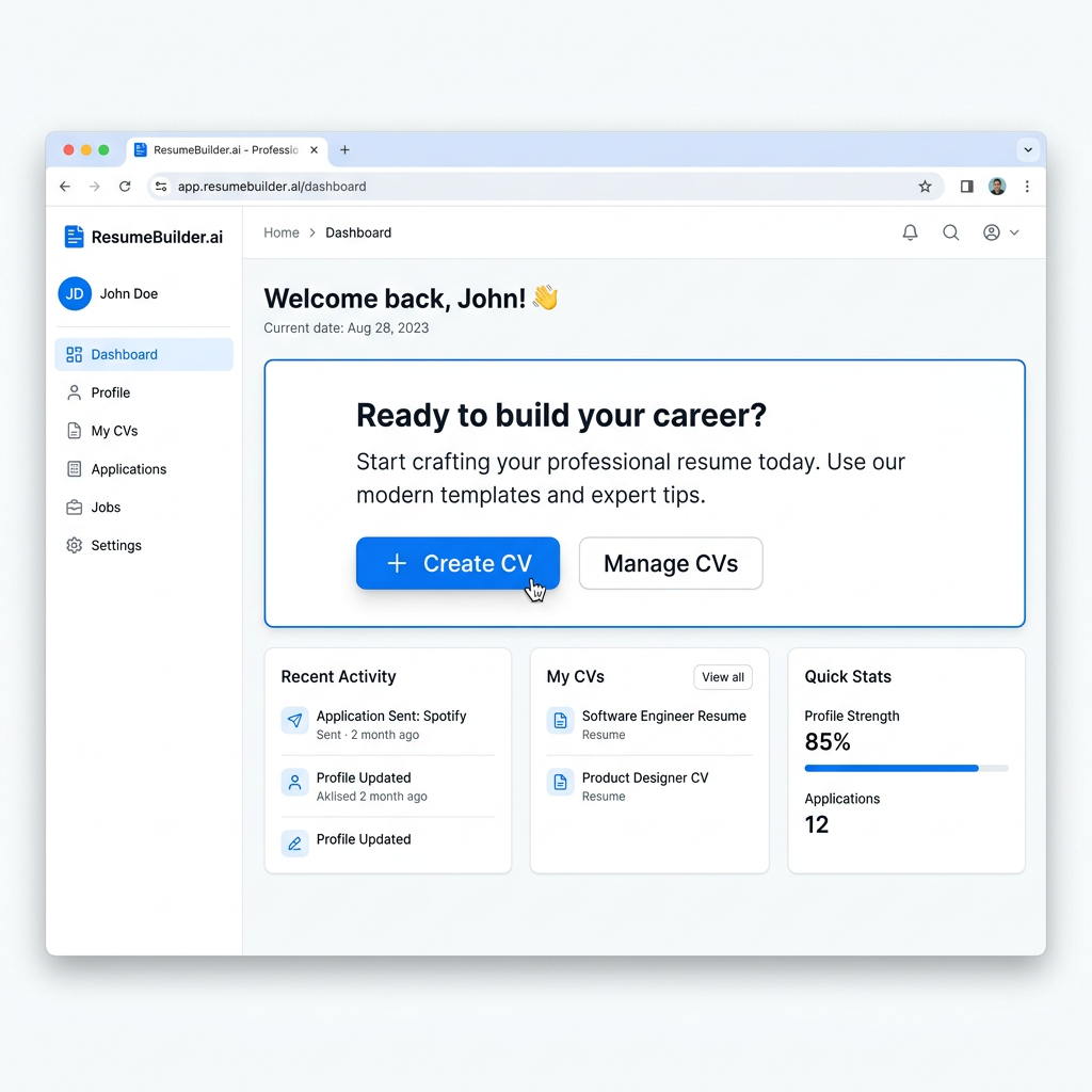 Click 'Create CV'