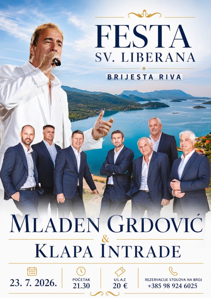 Festa sv. Liberana - Mladen Grdović and Klapa Intrade, Brijesta riva 23 July 2026.
