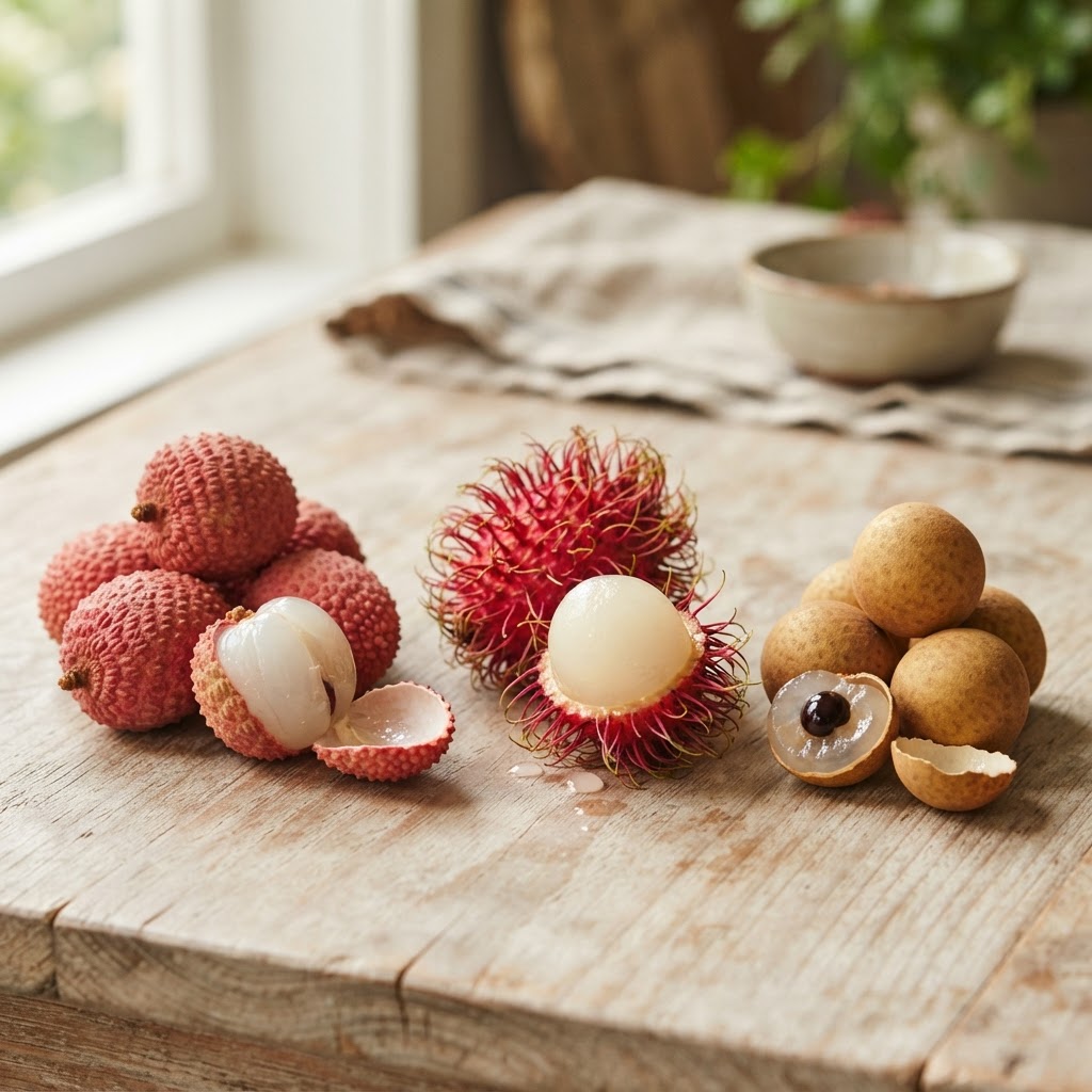 Lychees, Rambutans and Longans